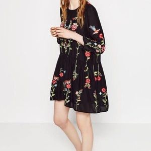 Zara woman embroidered dress